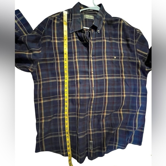 Bill Blass Mens Long Sleeve office Check Plaid Cotton Button Shirt see flaws - Picture 5 of 10